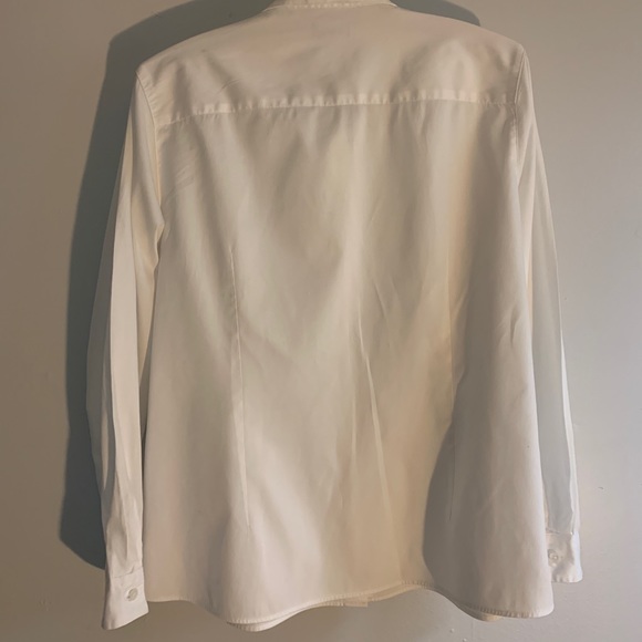 LL Bean White Fitted long sleeve blouse L - Picture 2 of 3